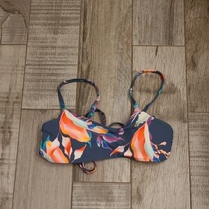 Floral Bikini Top with Strappy Design